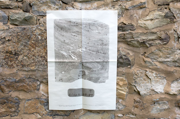 Broadsheet, image side: an , Performance for a Permeable Body by Carolyn Lambert